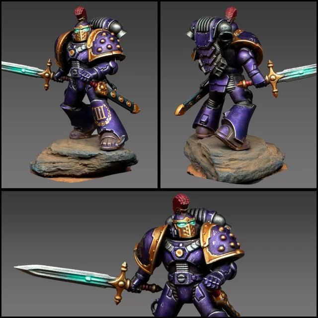 🪽 Emperors Children MK VI Legionary 🪽

Here are some detail pictures of my Horus Hetesy Emperors Children Legionary I have painted for my video guide series.

I wanted to test with this color scheme how a metallic purple armor would fit the the Emperors proudest.

The result convinced me that it was the right choice!

The turquoise glowing eyes and power node FX set a nice accent to the already high contrast beween the rich gold and the purple armor. 

🎬 The full video painting guide is free available on my YouTube. 👉 Link in Bio!

ℹ️Feedback is always appreciated! 🙌

#warhammer #miniaturepainting #paintingwarhammer #paintingminiatures #gamesworkshop #warhammerofficial #warhammercommunity #eavymetal  #spacemarines #spacemarine  #warhammer40k #emperorschildren #warhammerthehorusheresy #horusheresy #tmm #truemetallicmetal #grimdark