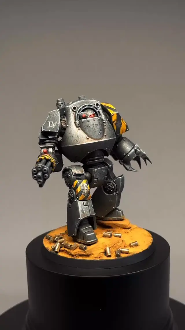 🎨 Painting Iron Warriors Dreadnoughts 🎨

Sneak peek into my latest Warhammer video speed painting guide! This cutout showcases drybrush and one method of painting hazards stripes. Full video guide (link in bio!) dives into multiple hazard stripe methods, battle damage, overall washes, weathering and easy basing! Let me know your go-to technique and your thoughts on the overall finish!

The full video guide is free available, link in Bio!

#warhammer #warhammercommunity #warhammerhorusheresy #paintingwarhammer #ironwarriors