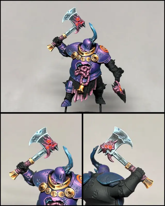 🪲 W.I.P. Blight Templar🪲
Currently working on the Blight Templar, focusing on mastering light and shadow to create more atmospheric effects. Just finished painting the axe, balancing colors between light and shadow. Open to any tips!

#warhammer #warhammercommunity #warhammerageofsigmar #paintingwarhammer #darkwater #nurgle #deathguard #nmm #nonmetallicmetal